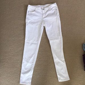 white mid rise jeans